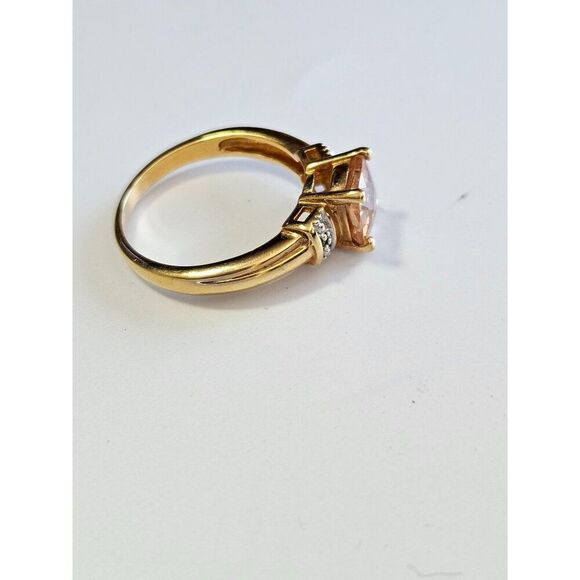 *Sale* Gold tone champagne colored rhinestone ring Size 9.5 - Picture 10 of 11